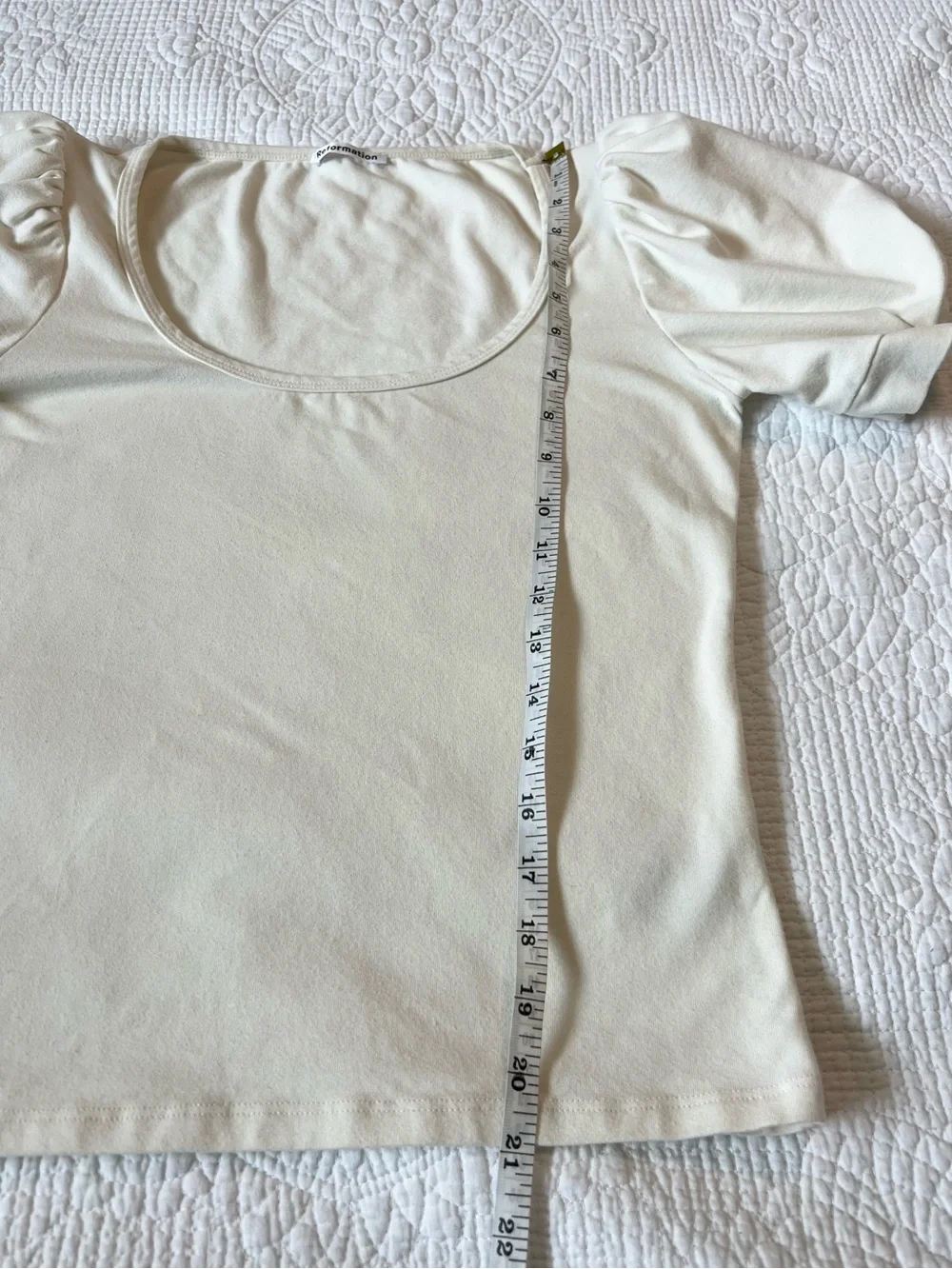 Reformation Frances T-Shirt Organic Cotton Puff Sleeve Top